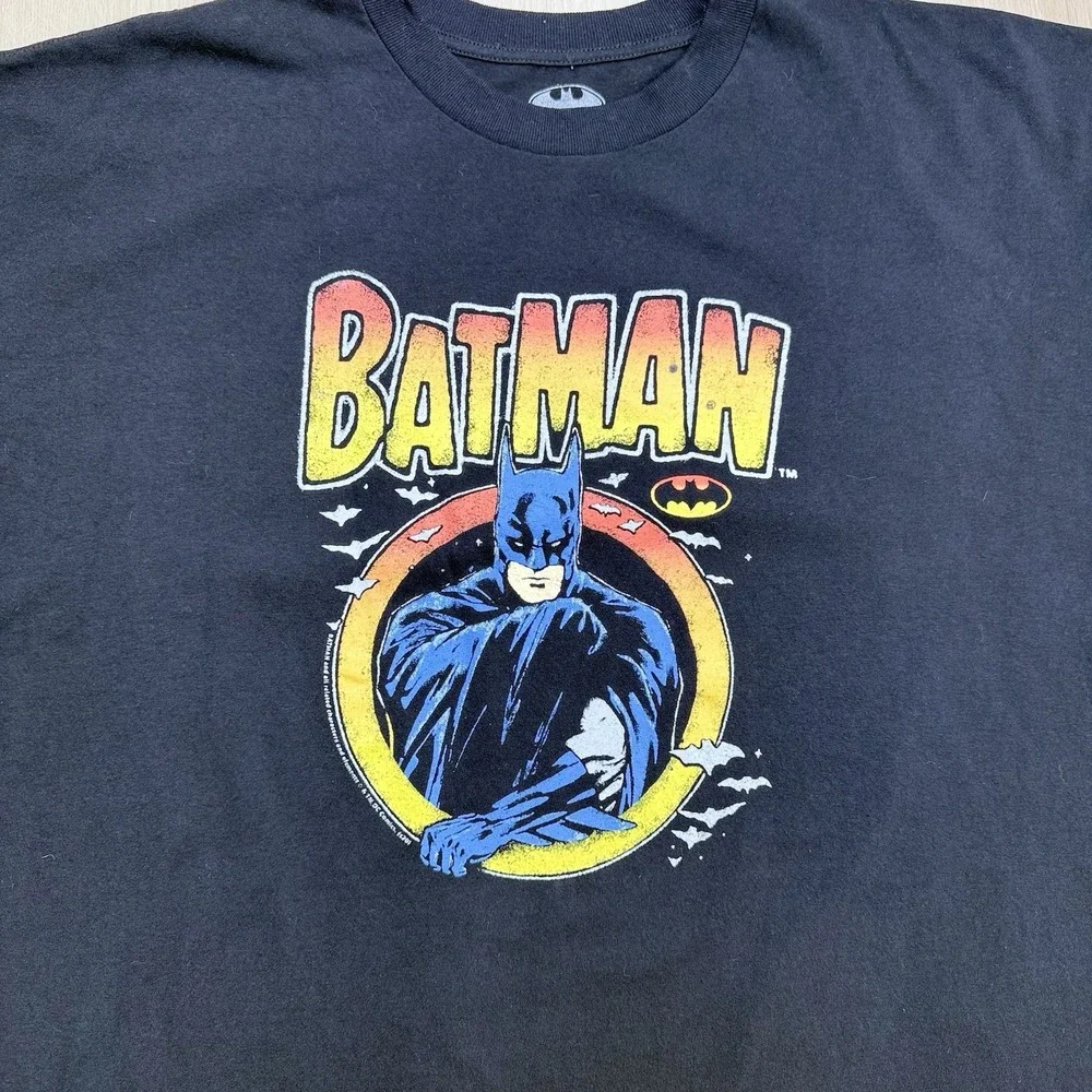 Batman DC Comics Mens 4XL‎ Black Graphic T Shirt Logo Print Cotton Movie Tee